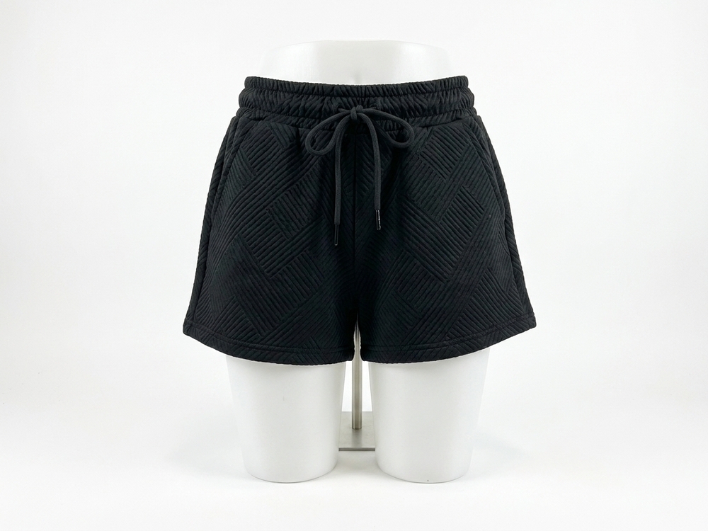 NEW SEE AND BE SEEN women's call my jet textured shorts in black